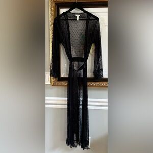 Soma Black Sheer Lace Robe